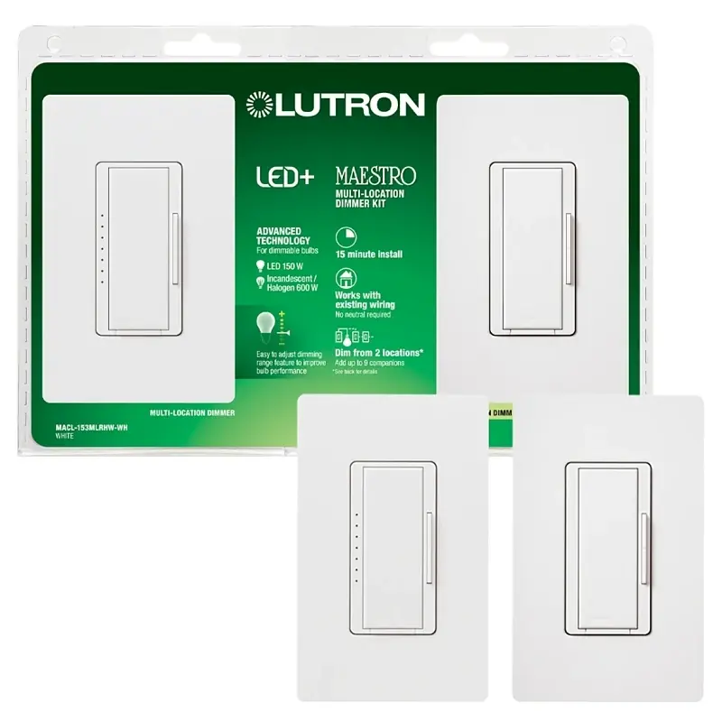 Maestro 150 Watt Led/cfl & 600 Watt Halogen/incandescent Dimmer Switch Kit