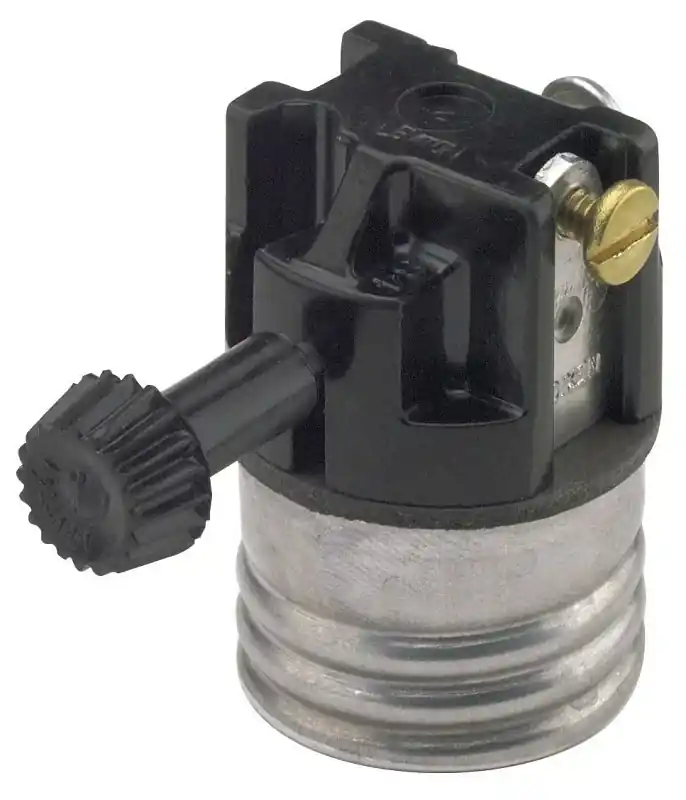 Leviton Aluminum Incandescent Medium Base 3-Way Turn Knob Socket 1 Pk
