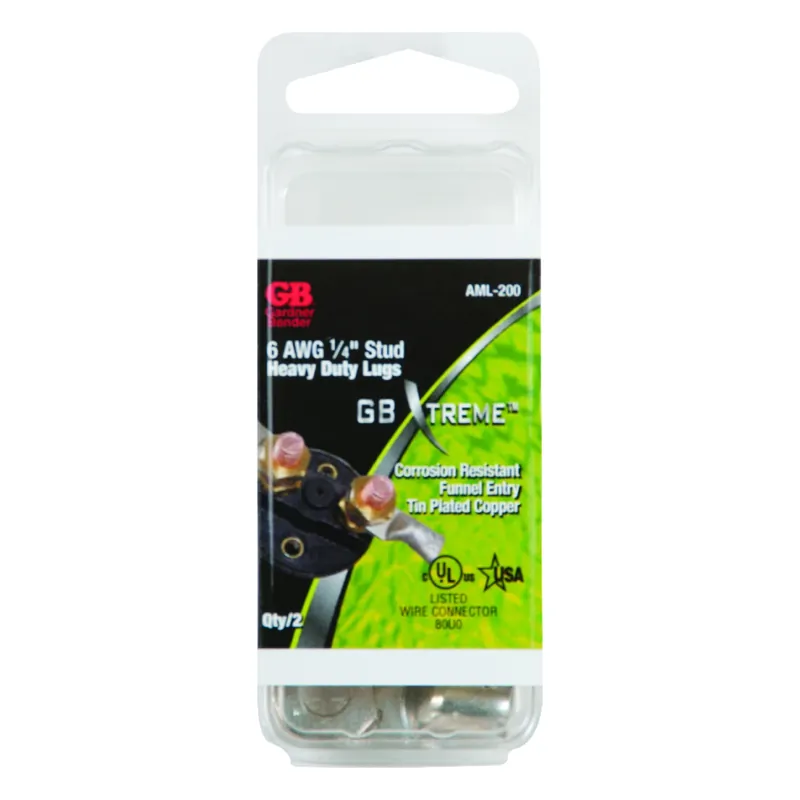 Gardner Bender Xtreme 6 Ga. Insulated Wire Electrical Lug Silver 2 Pk
