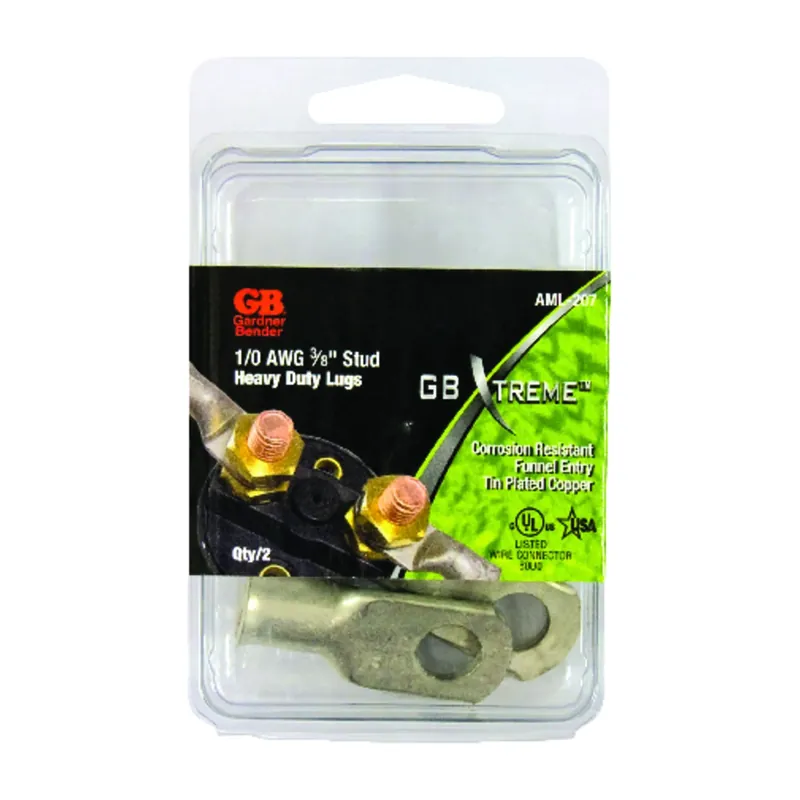 Gardner Bender Xtreme 1 Ga. Insulated Wire Electrical Lug Silver 2 Pk