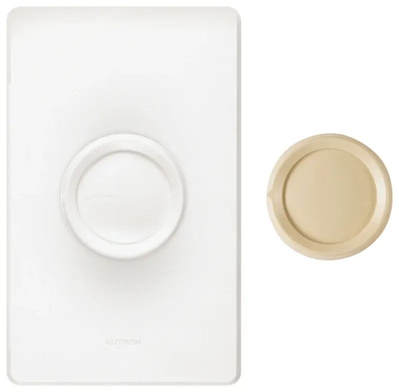 Lutron 1.5 Amps Single Pole Rotary Fan Control Ivory, White 1 Pk
