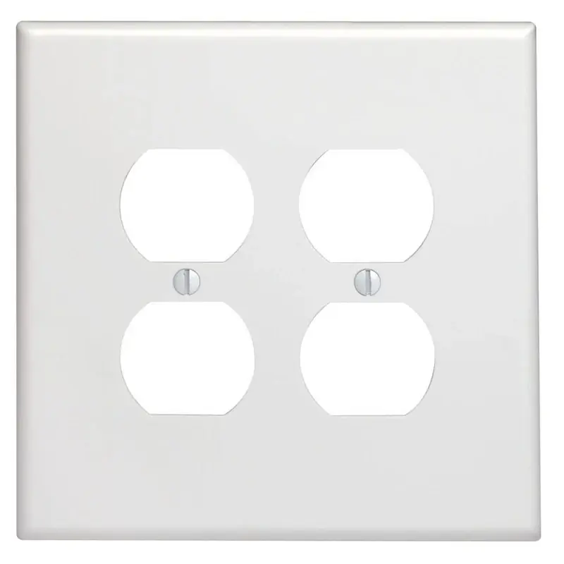 Leviton White 2 Gang Thermoset Plastic Duplex Wall Plate 1 Pk
