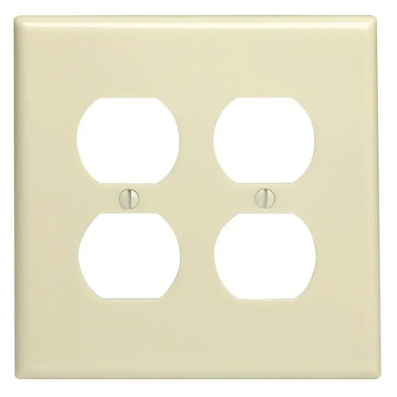 Leviton Ivory 2 Gang Thermoset Plastic Duplex Wall Plate 1 Pk
