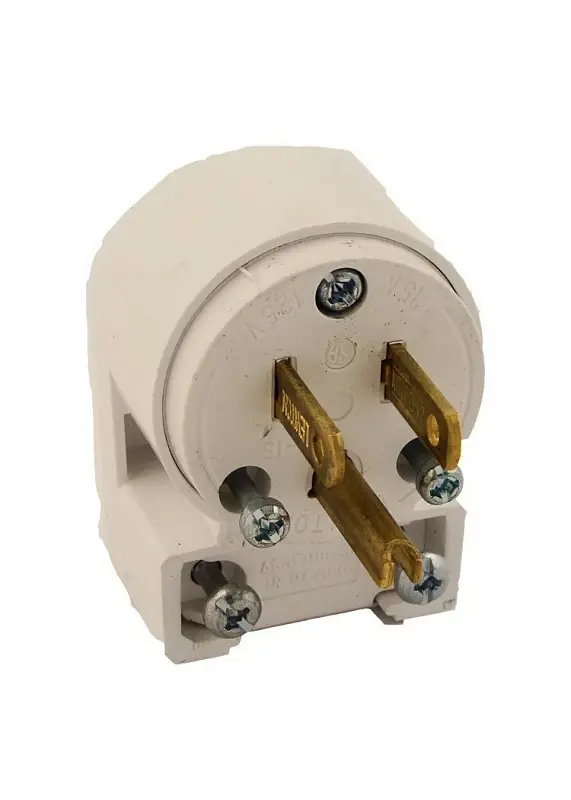 020-515an-000 15 Amp 125 Volt Angled Electrical Plug Nema 5-15p White