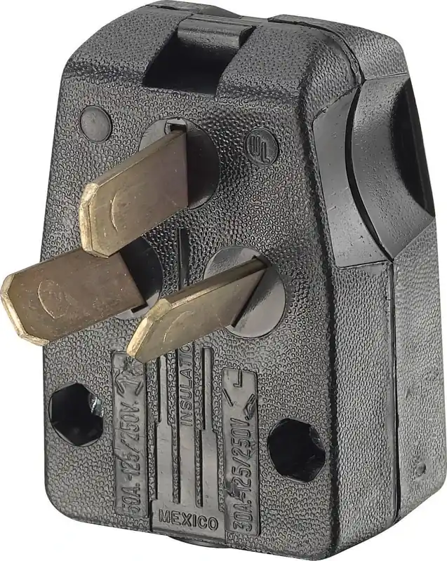 30/50 Amp 3-pole Angle Plug Nema 10-30p/10-50p, 14-6 Awg, Black