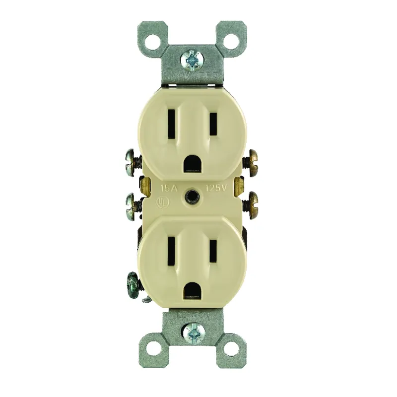 Leviton 15 Amps 125 V Duplex Ivory Outlet 5-15R 1 Pk