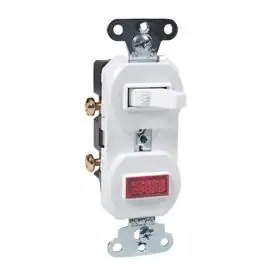 Pass & Seymour Single-Pole Switch/Pilot Light, 15-Amp, 125-Volt, White