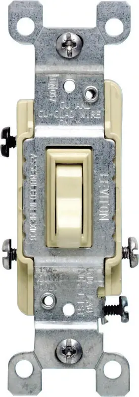 Leviton 15 Amps Three Pole Toggle AC Quiet Switch Ivory 1 Pk