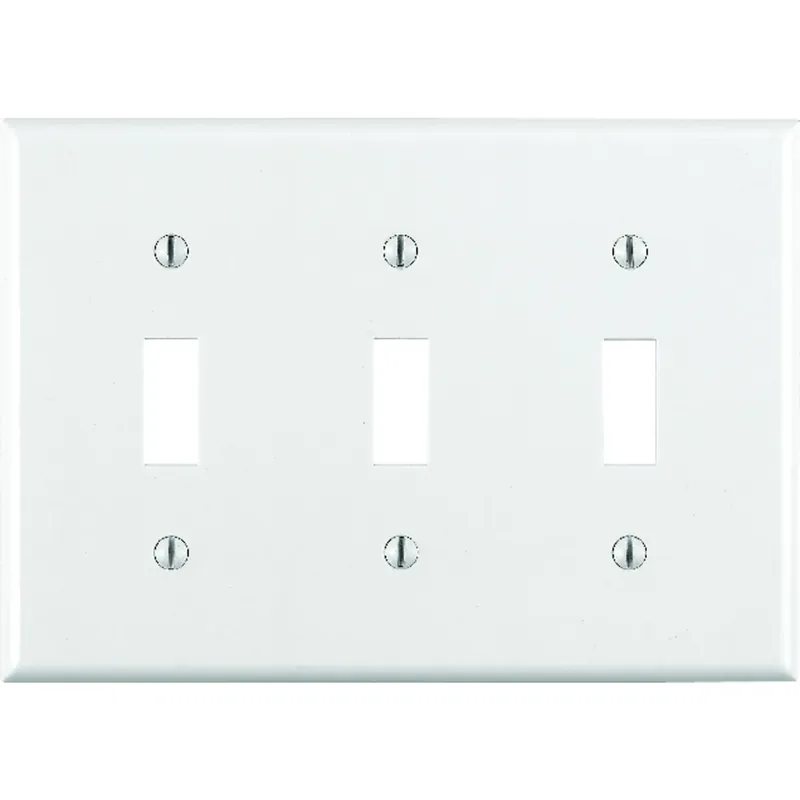 Leviton White 3 Gang Thermoset Plastic Toggle Wall Plate 1 Pk