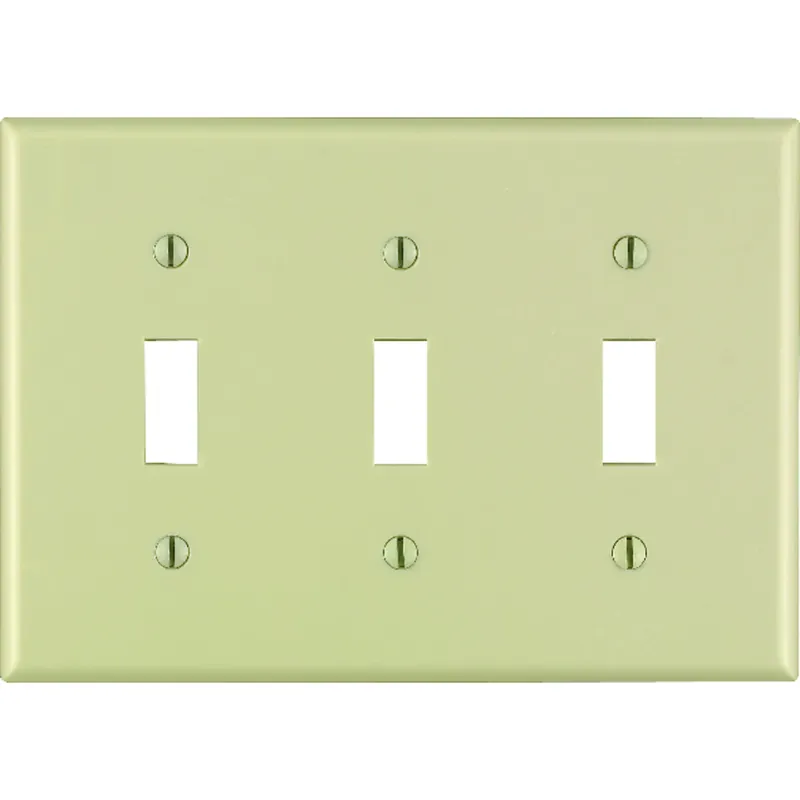 Leviton Ivory 3 Gang Thermoset Plastic Toggle Wall Plate 1 Pk