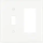 Pass & Seymour 1-Toggle & 1 Decorator Opening Nylon Wall Plate, White