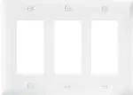 Pass & Seymour 3 Decorator Opening Nylon Wall Plate, 3-Gang, White