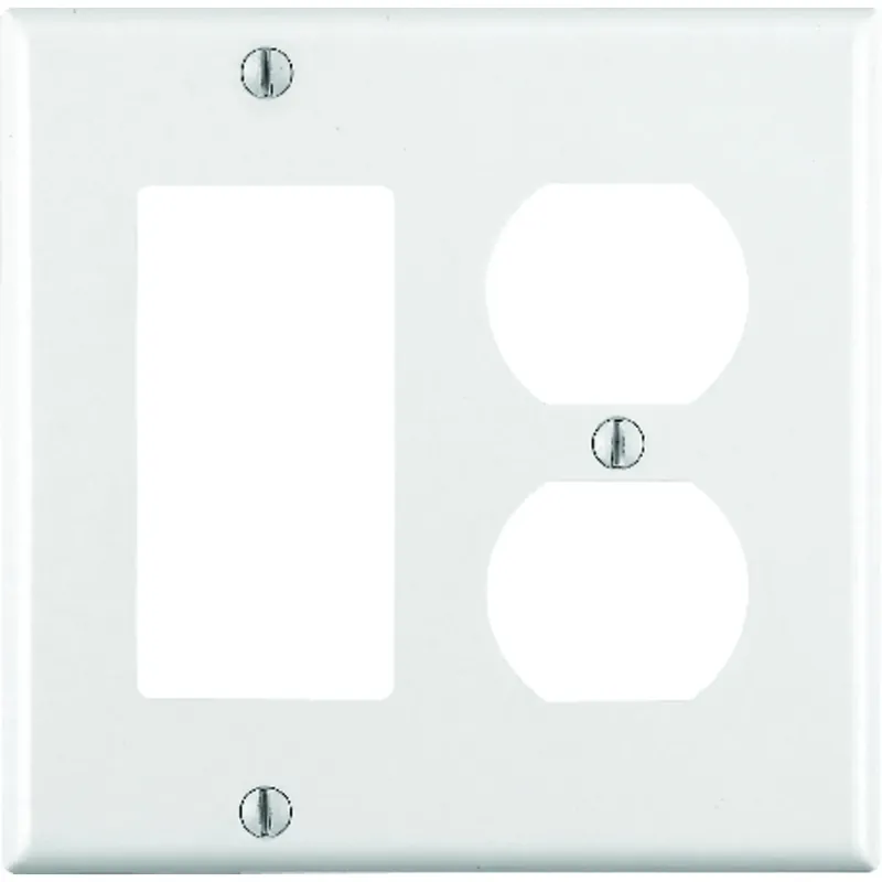 Leviton White 2 Gang Thermoset Plastic Decorator/Duplex Wall Plate 1 Pk