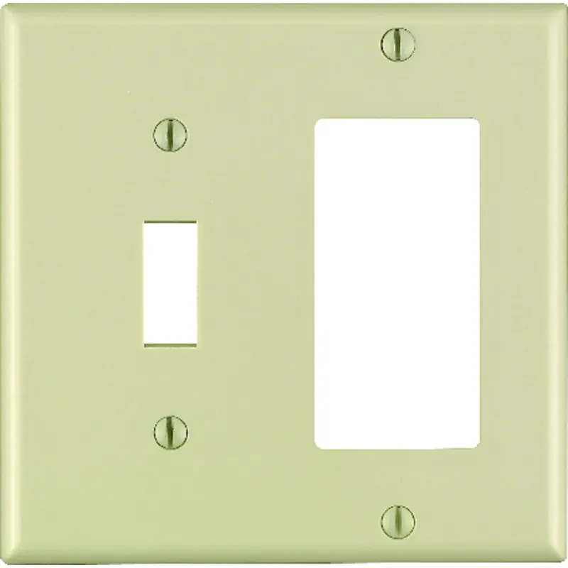 Leviton Decora Ivory 2 Gang Thermoset Plastic Decorator/Toggle Wall Plate 1 Pk