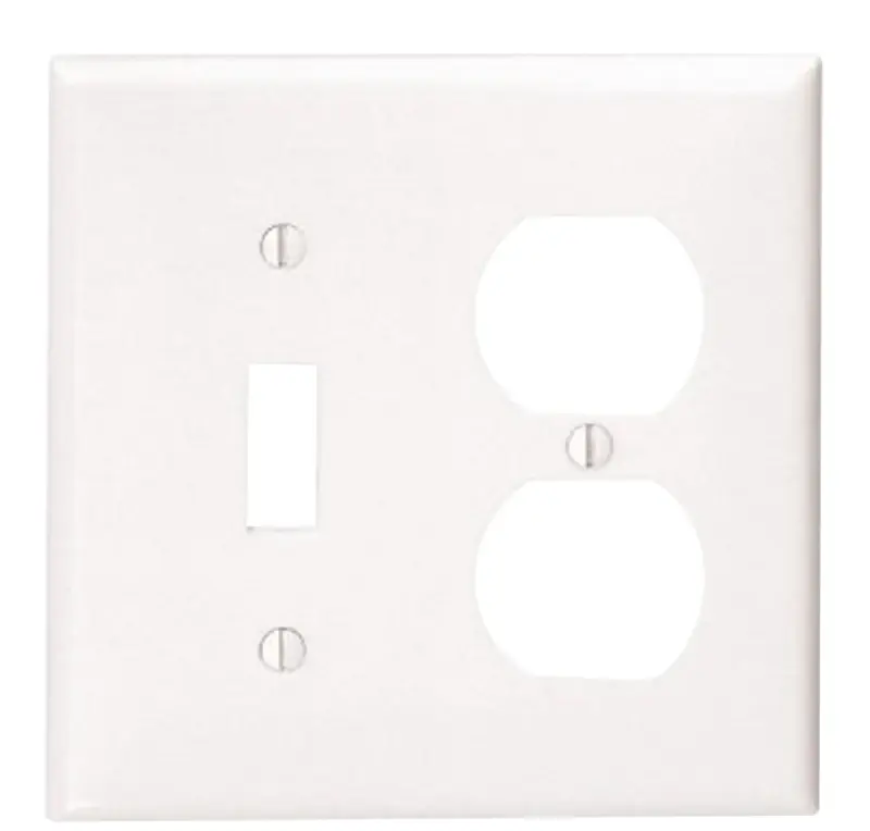 Leviton White 2 Gang Thermoplastic Nylon Duplex/Toggle Wall Plate 1 Pk