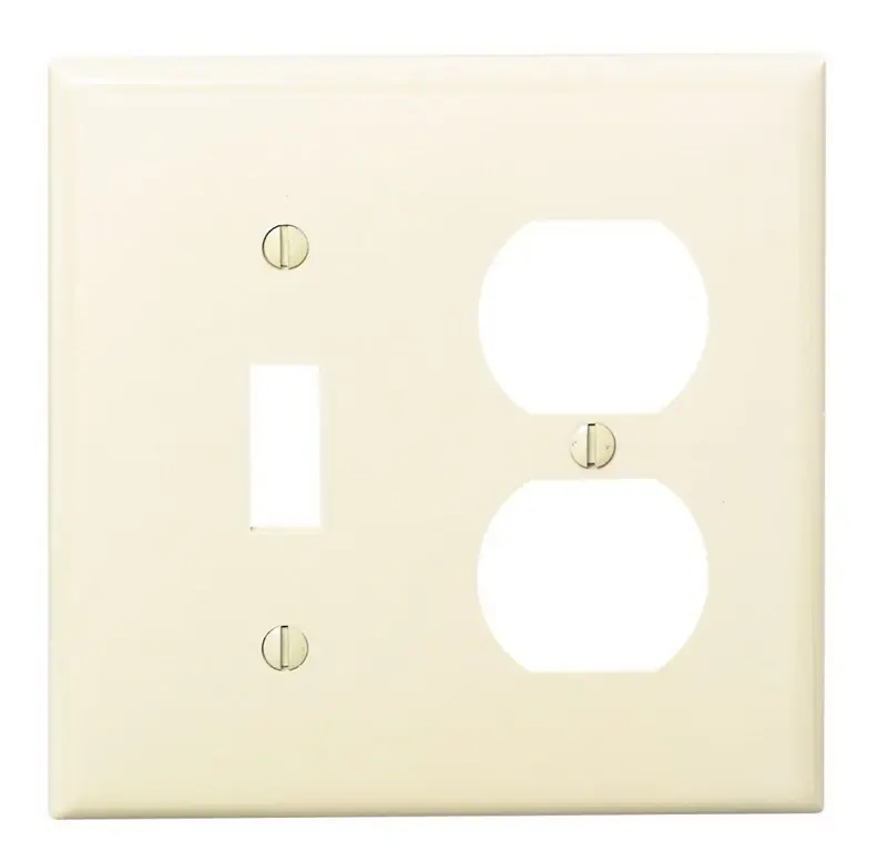 Leviton Ivory 2 Gang Nylon Duplex/Toggle Wall Plate 1 Pk