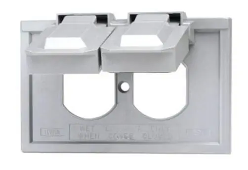 630-04976-ogy 1 Gang Duplex Outdoor Thermoplastic Cover, Gray