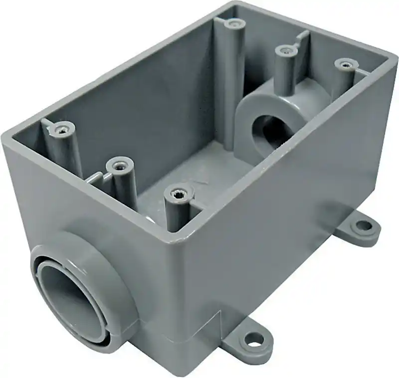 18 Cu In Rectangle Pvc 1 Gang Outlet Box Gray - Model 5133463u