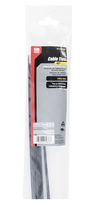Gardner Bender 48 In. L Black Cable Tie 10 Pk