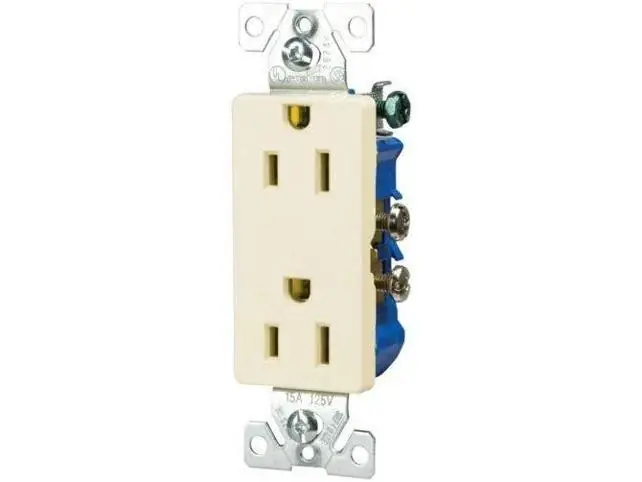 Cooper Wiring Devices 15-Amp Light Almond Decorator Duplex Electrical Outlet
