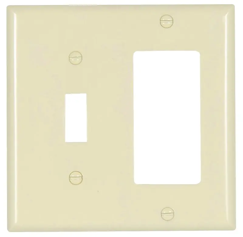 Devices 2153la-box Light Almond 2-gang Toggle And Decorator Wall Plate
