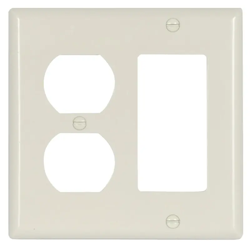2157la-box 2-gang Duplex And Decorator Wall Plate, Light Almond