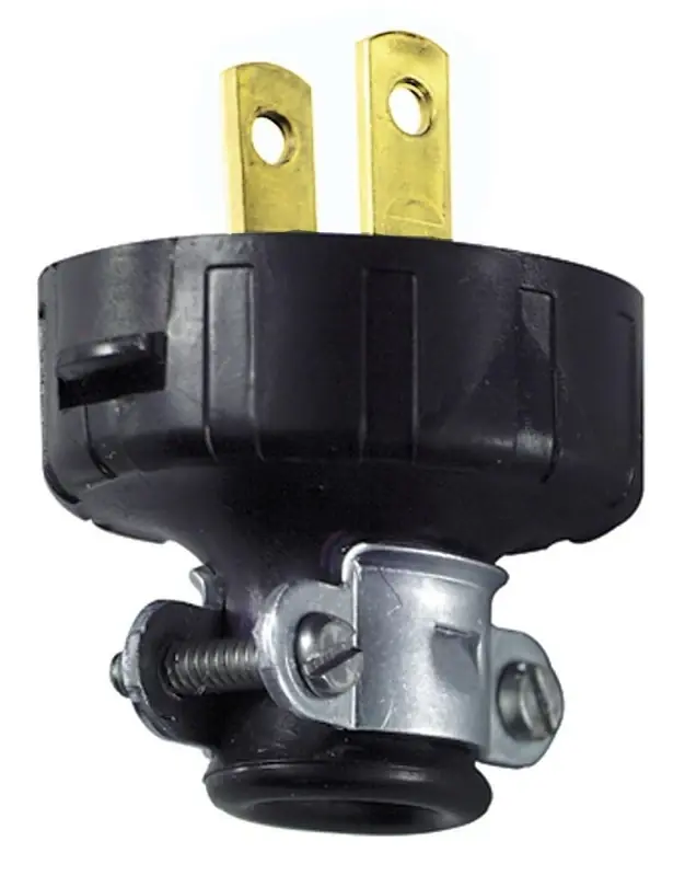 010-48646-02e 15 Amp 125 Volt Black Non-grounded Electrical Plug, Nema 1-15p