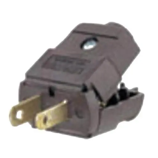 15 Amp 125 Volt Nema 1-15p Polarized Straight Blade Plug - Brown