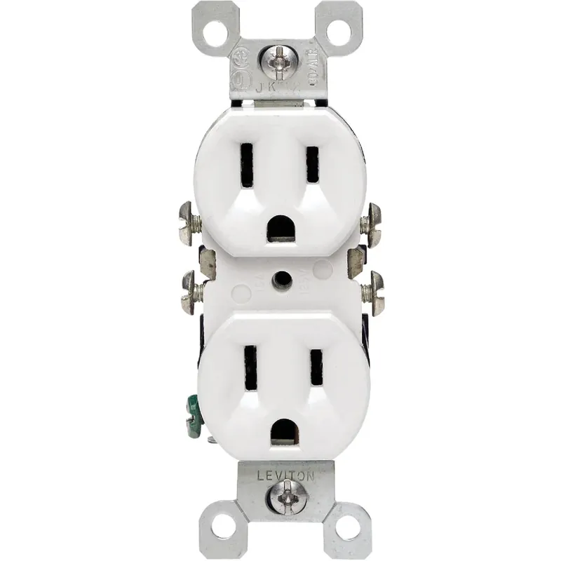 Leviton CO/ALR 15 Amps 125 V Duplex White Outlet 5-15R 1 Pk