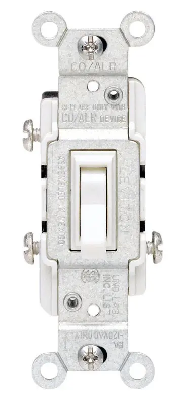 Leviton CO/ALR 15 Amps Toggle Switch White 1 Pk