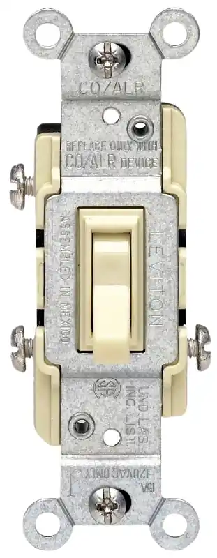Leviton CO/ALR 15 Amps Toggle Switch Ivory 1 Pk