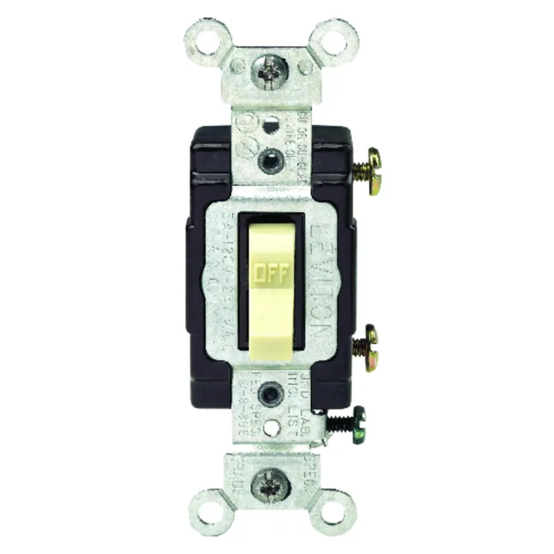Leviton Commercial Illuminated 15 Amps Toggle Switch Ivory 1 Pk