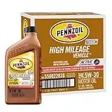 Pennzoil High Mileage Motor Oil 5w30 6 - 1 Quart Bottles
