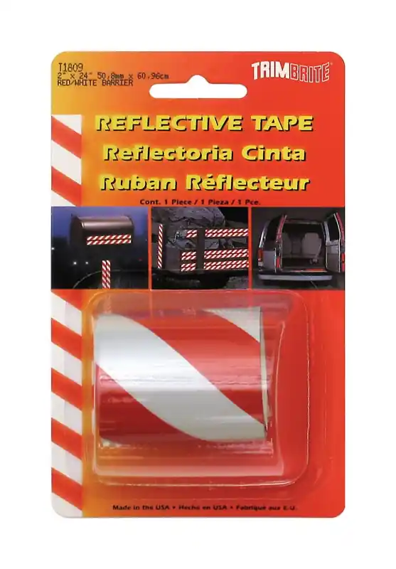 Trim Brite 2 In. W X 24 In. L Red/White Reflective Tape 1 Pk