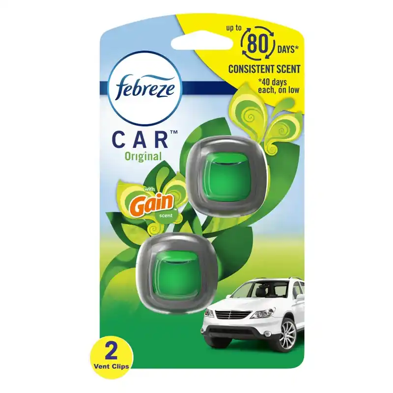Febreze Original Gain Scent Car Air Freshener 0.06 Oz Liquid 2 Pk