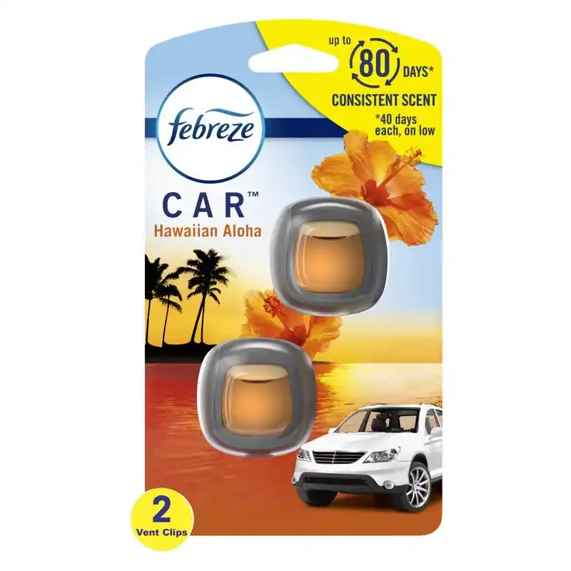 Febreze Hawaiian Aloha Scent Car Air Freshener 0.06 Oz Liquid 2 Pk