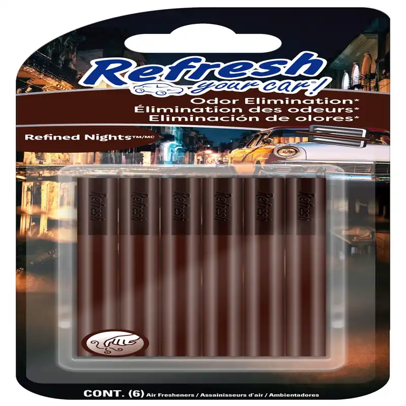 Refresh Your Car! Refined Nights Scent Car Vent Clip Solid 6 Pk