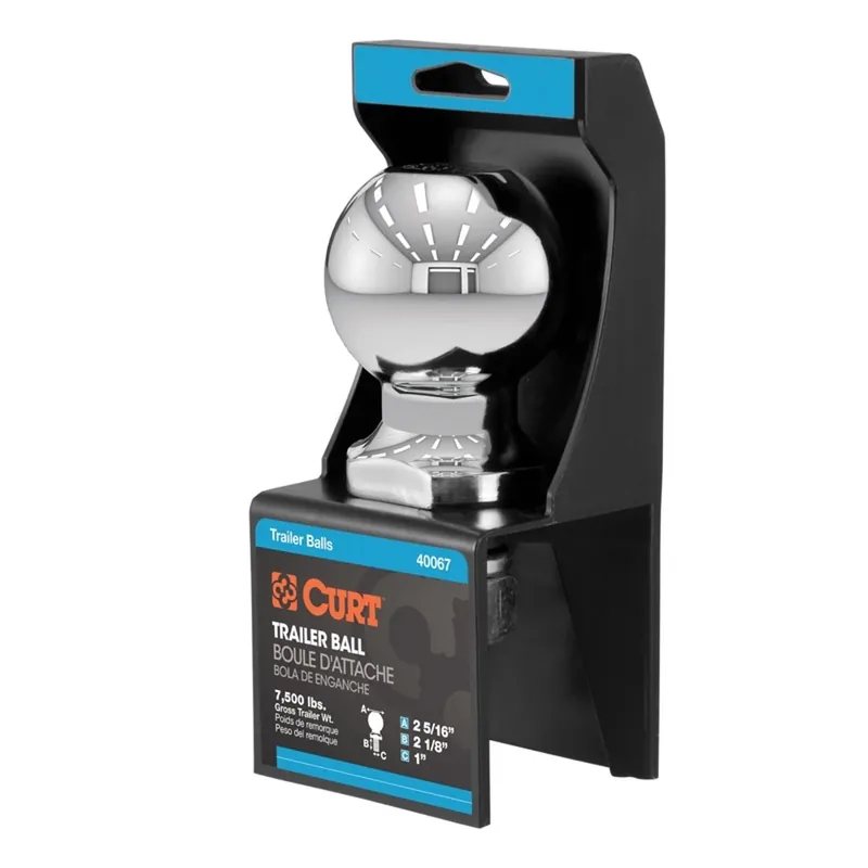 40067 2-5/16 In Chrome Hitch Ball, 1 In Shank, 7500 Lb Capacity