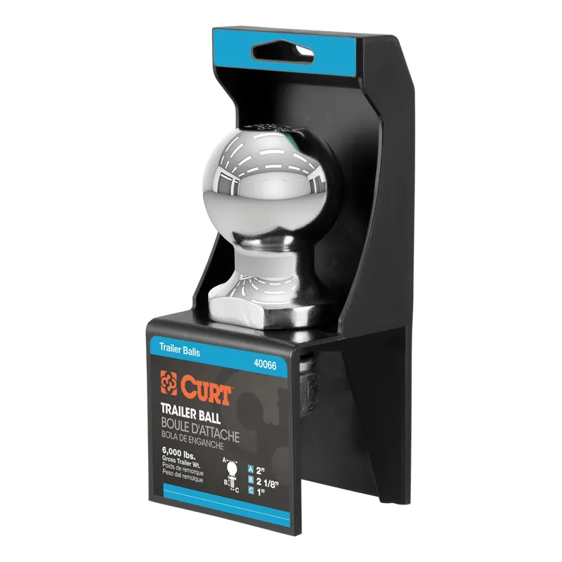 6000 Lb. Capacity 2 Inch Chrome Hitch Ball Model 40166
