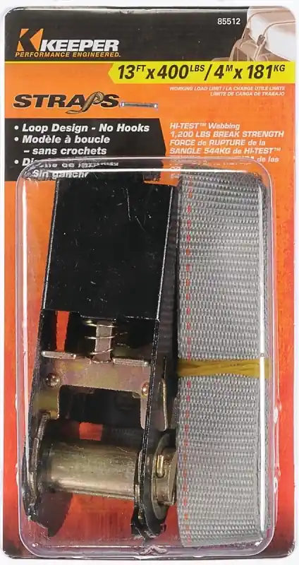 Keeper 1 In. W X 13 Ft. L Gray Tie Down W/Ratchet 400 Lb 1 Pk