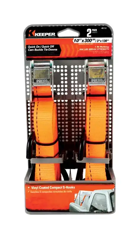Keeper 1 In. W X 10 Ft. L Orange Tie Down 300 Lb 2 Pk