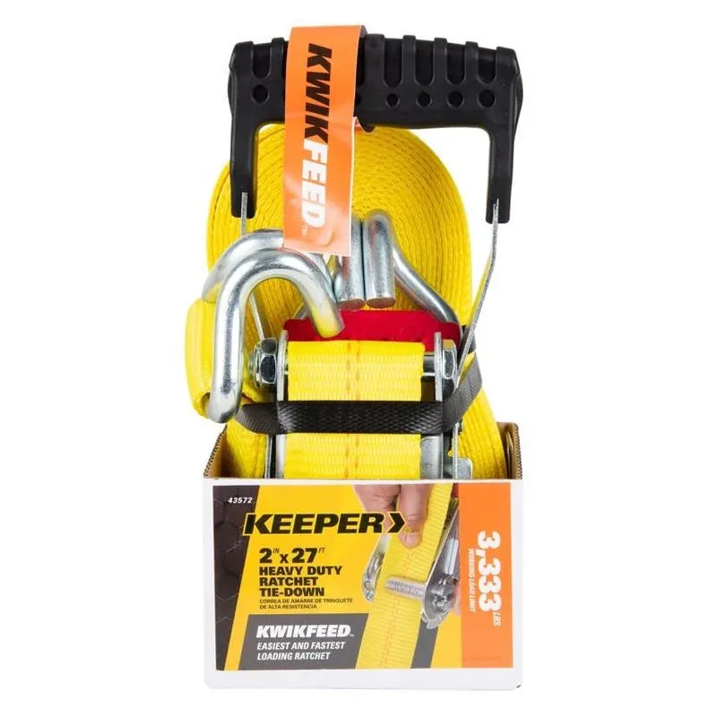 Keeper 43572 Heavy-Duty Ratchet Tie-Down – 27 Ft, 2 In, 3,333 lb Capacity