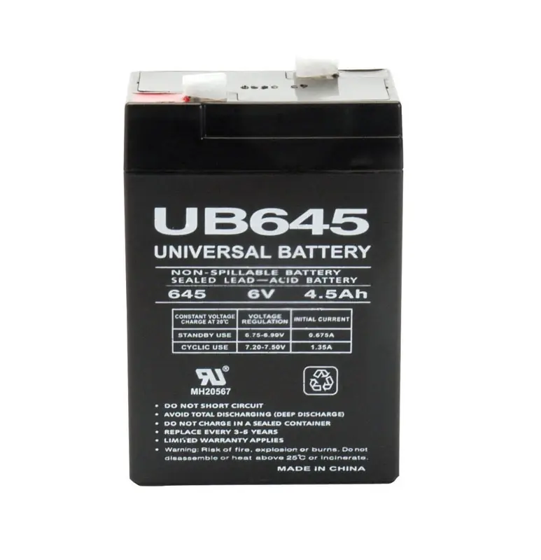 4.5 Ah 6 V Lead Acid Automotive Battery Model Ub645