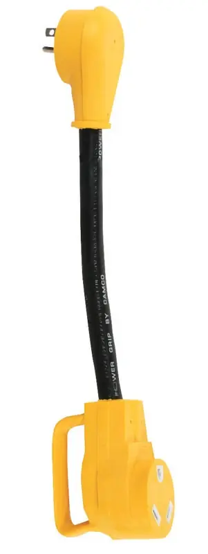 Camco Power Grip 12 In. 30 Amps RV Electrical Dogbone Adapter 15-30A 1 Pk