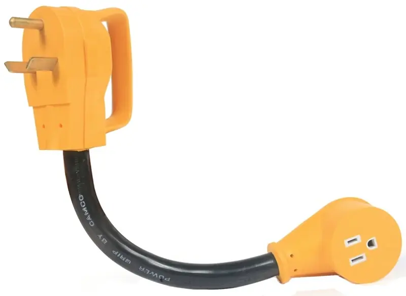 Camco Power Grip 12 In. 30 Amps RV Electrical Adapter 30-15A 1 Pk