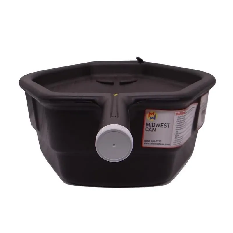6400 15 Quart Closed Top Oil Recovery Drain Pan - Black