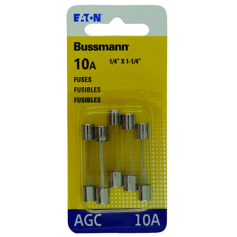 Bussmann 10 Amps AGC Clear Glass Tube Fuse 5 Pk