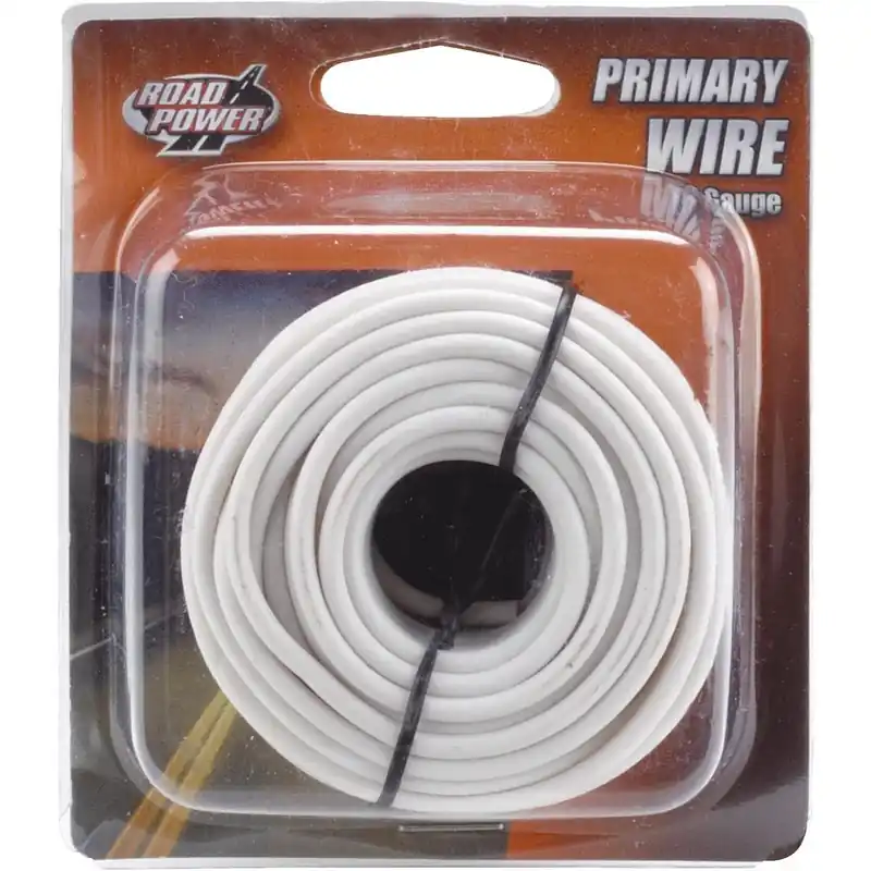 24 Feet 16 Gauge White Primary Wire For Automotive And Marine Use
