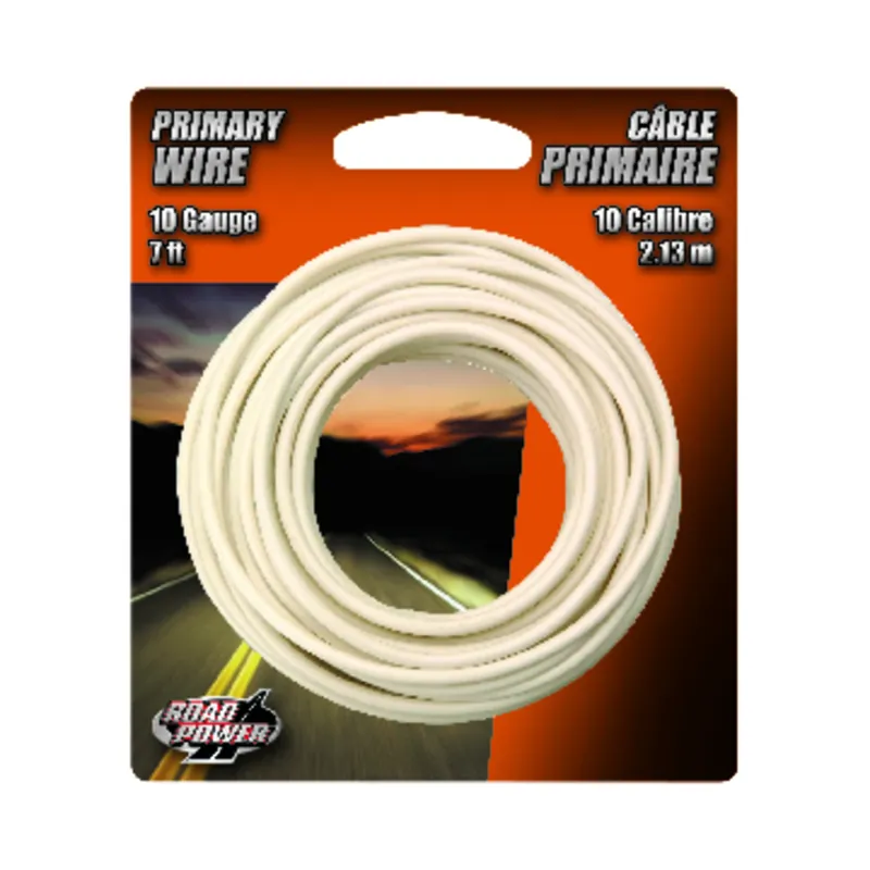 Primary Wire, White, 10-Ga., 7 Ft.