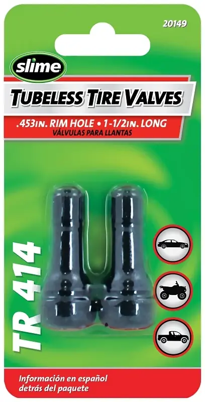 Slime Rubber Tubeless Tire Valve 2 Pk